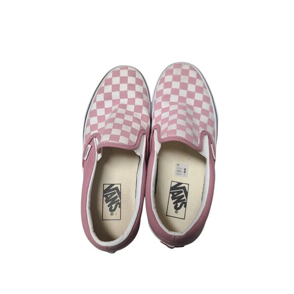 Vans Classic Slip-On Checkerboard Pink White Women's 9 - Picture 3 of 9